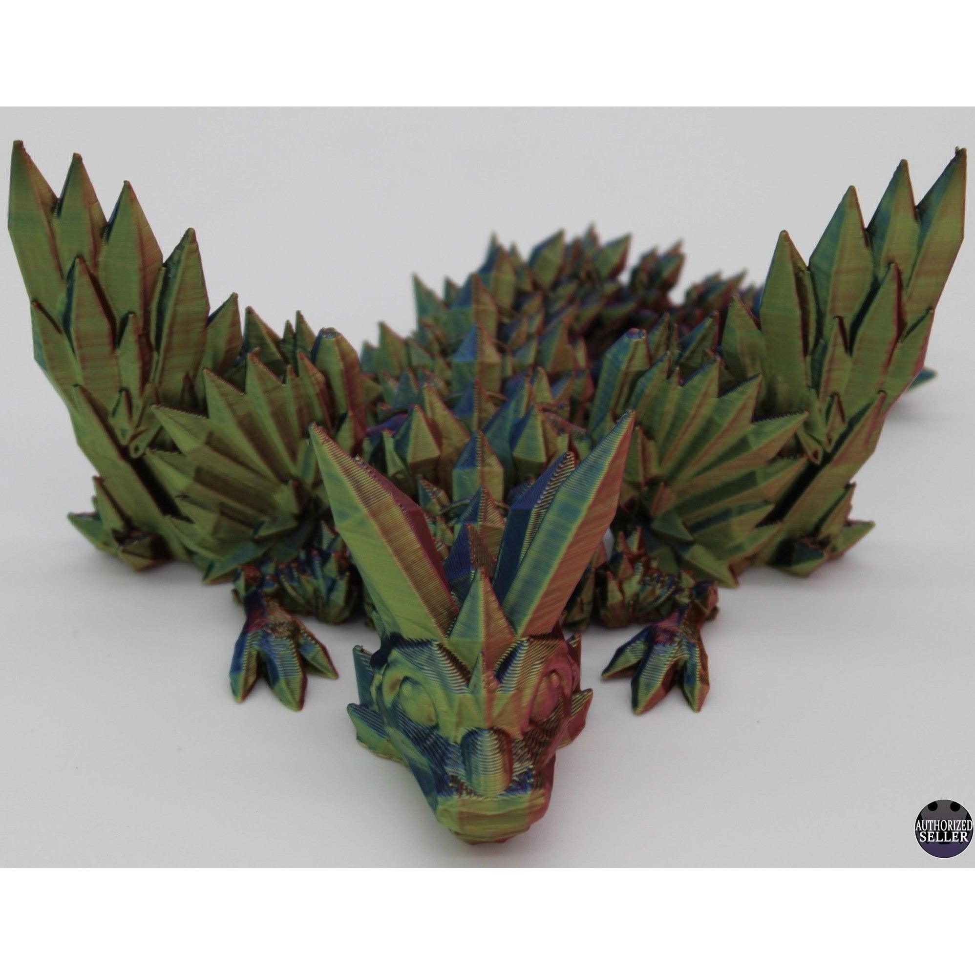 Crystal Wing Dragon Fidget Toy - 3D Printed Articulated Dragon - Alchemist Cards & Games