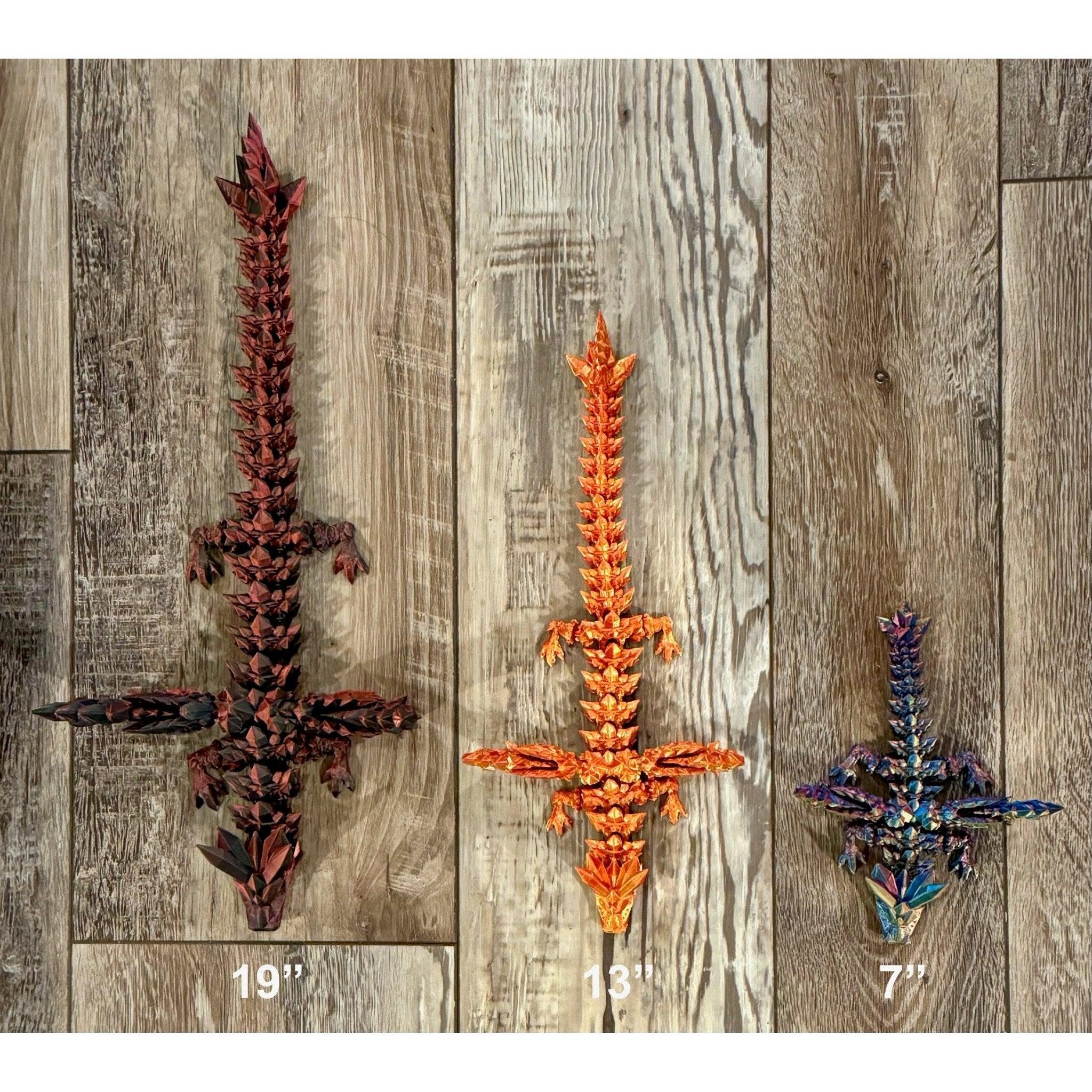 Crystal Wing Dragon Fidget Toy - 3D Printed Articulated Dragon - Alchemist Cards & Games