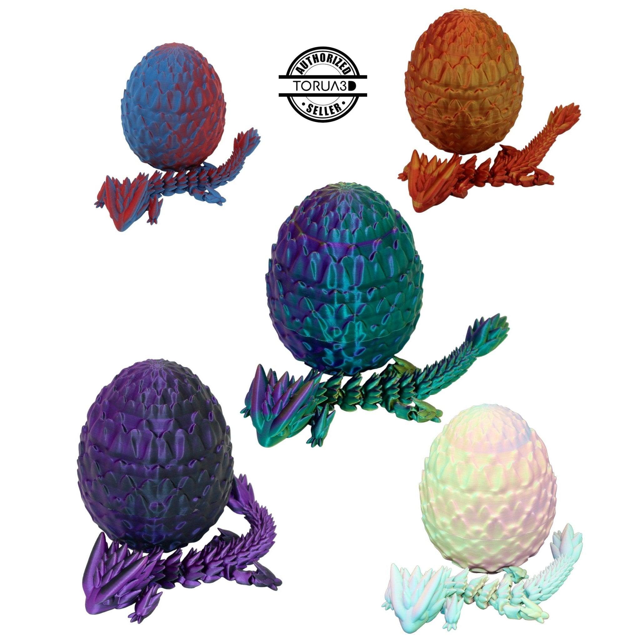 Spiky Dragon and Egg Fidget Toy - 3D Printed Articulated Dragon - Alchemist Cards & Games
